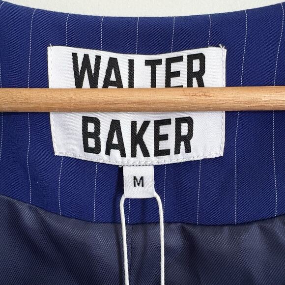 WALTER BAKER Luanna Vest Size Medium Royal Blue Pin Stripe Preppy Academia - Picture 6 of 7